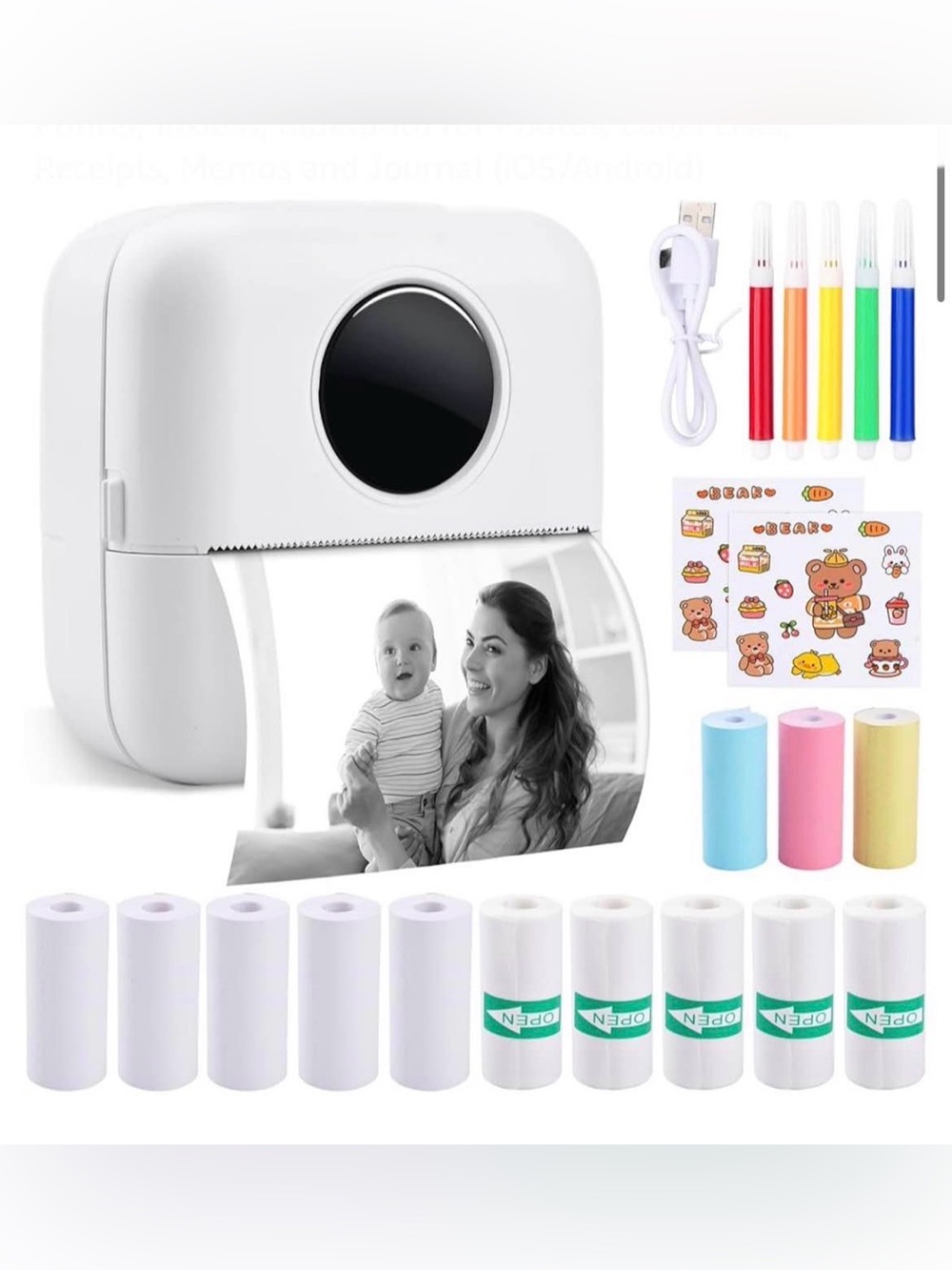 NEW Mini Portable Thermal Printer (black&white) Handheld Photo Printer